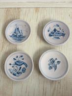4 leuke blauw witte keramieken bordjes, Ophalen of Verzenden