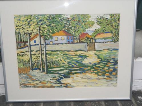 Mod. schild, Moderne lijst veel kleurig met huizen BOUWMAN, Huis en Inrichting, Woonaccessoires | Schilderijen, Tekeningen en Foto's