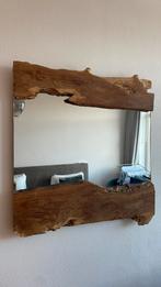 Spiegel met hout en 2 plankjes. PTMD, Huis en Inrichting, Woonaccessoires | Spiegels, Minder dan 100 cm, 75 tot 100 cm, Zo goed als nieuw