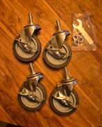 4 Zwenkwielen 50mm met Rem - Nieuw, Ophalen of Verzenden, Nieuw
