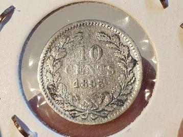 10 cent 1893 zilver (4) beschikbaar voor biedingen