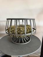 Metalen windlicht met asparagus krans, Huis en Inrichting, Ophalen, Zo goed als nieuw, Metaal