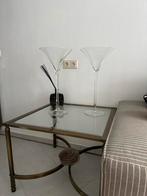 Twee glazen vazen - 50 cm hoog, Huis en Inrichting, Woonaccessoires | Vazen, Gebruikt, Overige kleuren, 50 tot 75 cm, Ophalen of Verzenden