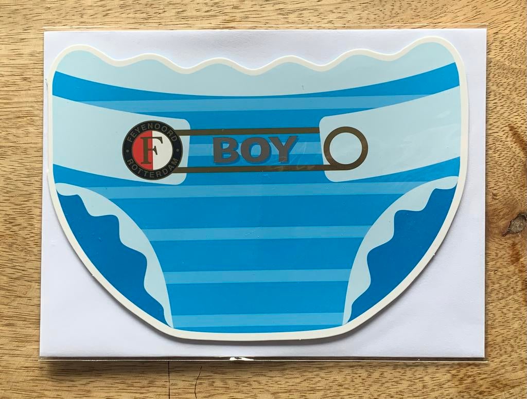 Feyenoord GeboorteKaart (Jongen/Blauw), Ophalen of Verzenden