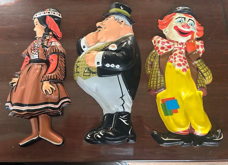 Vintage Wanddecoratie Pipo Clown en Meer - Jaren '60/'70, Antiek en Kunst, Curiosa en Brocante, Ophalen of Verzenden