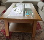 Koffietafel met glazen blad en opbergruimte, 100 tot 150 cm, Modern, Minder dan 50 cm, Rechthoekig