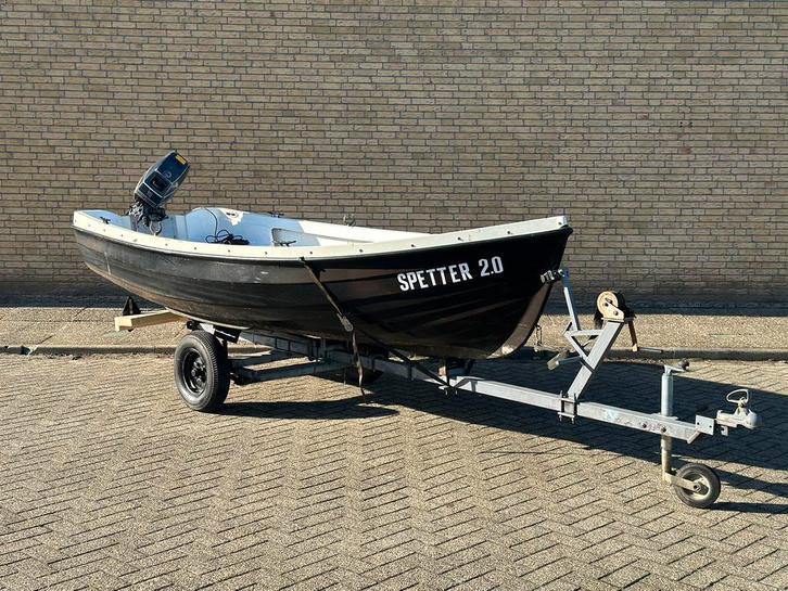 Sloep 5PK met trailer, Watersport en Boten, Rubberboten, Gebruikt, Overige merken, Overige materialen, Minder dan 70 pk, Benzine