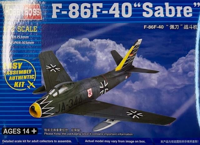 Coelianmodels, Hobby Boss 80259, F-86F-40, 1/72, € 8,99, Overige merken, 1:72 tot 1:144, Nieuw, Ophalen of Verzenden