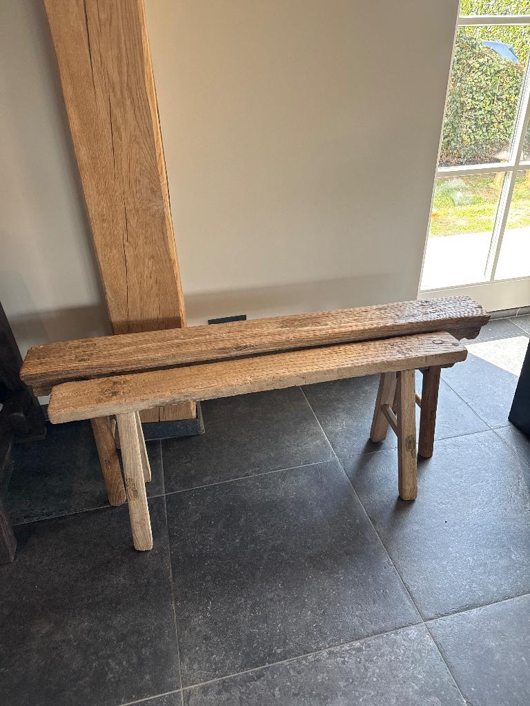 Set houten banken, Ophalen
