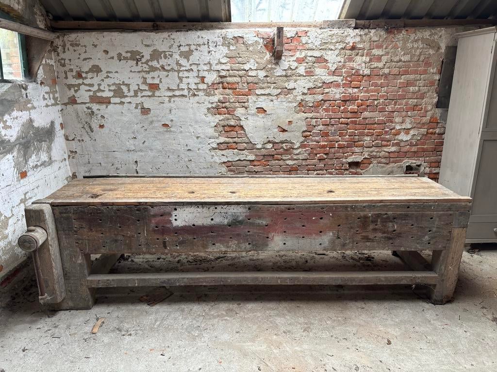 Oude Timmermans werkbank 83x285 cm, Antiek en Kunst, Antiek | Gereedschap en Instrumenten, Verzenden