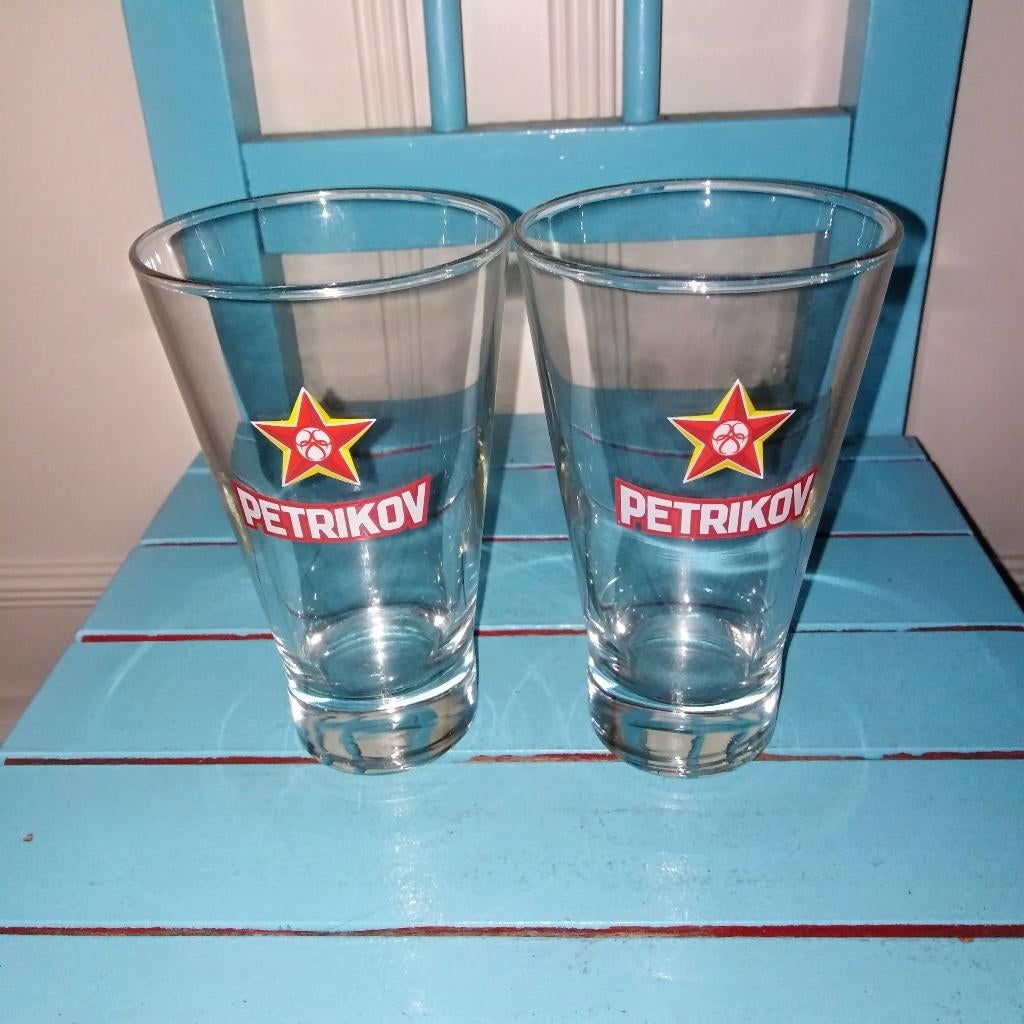 Petrikov vodka / wodka glazen set van 2, Ophalen of Verzenden, Zo goed als nieuw, Overige typen