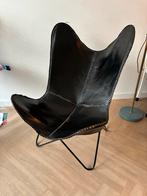 Leren Vlinderstoel - Zwart, Huis en Inrichting, Stoelen, Ophalen, Gebruikt, Zwart, Leer