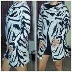 Vest zebra design tijgerprint op rug maat s wit zwart vesten, Verzenden, Zo goed als nieuw, Maat 36 (S), Beige