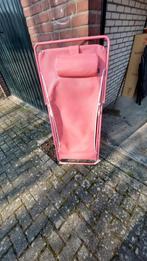 Roze strandstoel met hoofdkussen - Inklapbaar, Tuin en Terras, Tuinstoelen, Ophalen, Gebruikt, Inklapbaar
