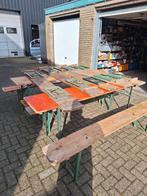 Biertafels en banken, Ophalen, Gebruikt, Inklapbaar, Rechthoekig