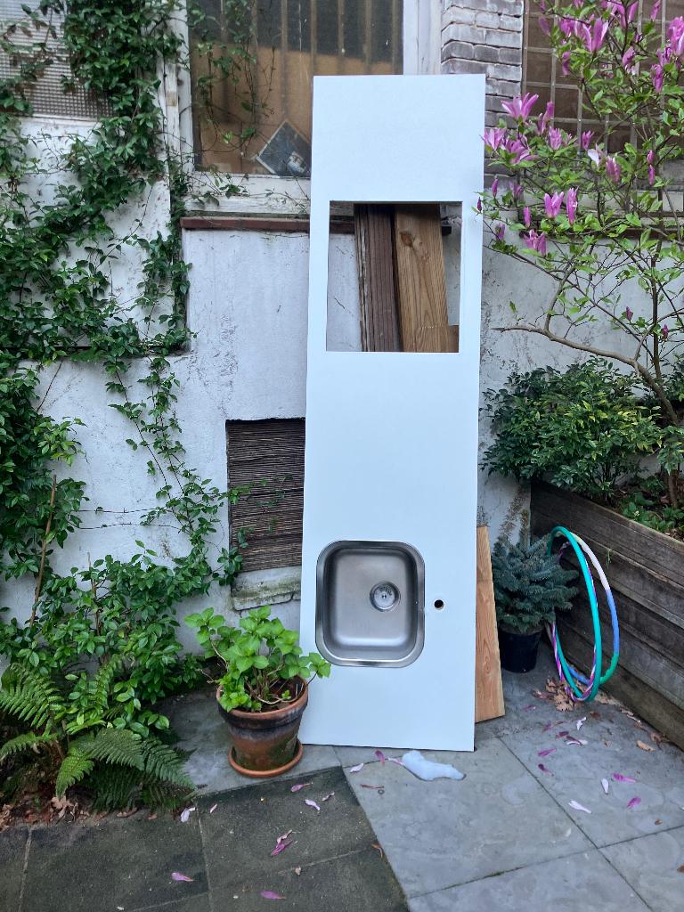 Keukenblad wit IKEA, Huis en Inrichting, Keuken | Keukenelementen, Ophalen, Wit, Zo goed als nieuw, 200 cm of meer