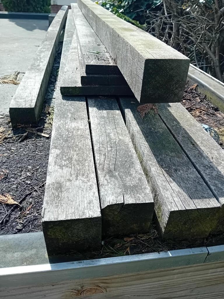 Azobe palen, Tuin en Terras, Palen, Balken en Planken, Ophalen, Palen, Zo goed als nieuw, Hardhout