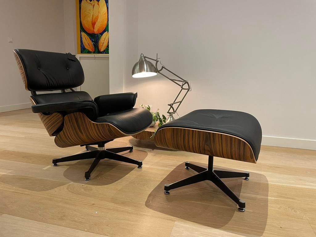 Lounge chair + Ottoman | Pallisander | Nieuw, Huis en Inrichting, Ophalen of Verzenden, Zo goed als nieuw, 75 tot 100 cm, Vintage
