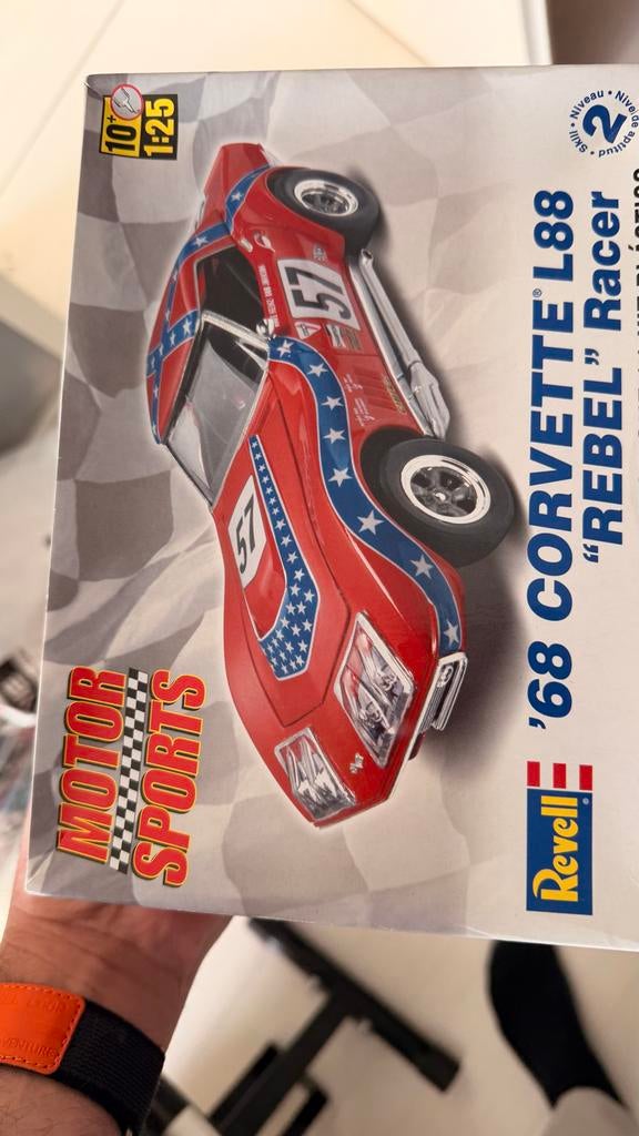 Revell '68 Corvette L88 "Rebel" Racer modelbouw 1/25, Auto, Nieuw, Ophalen of Verzenden, 1:32 tot 1:50