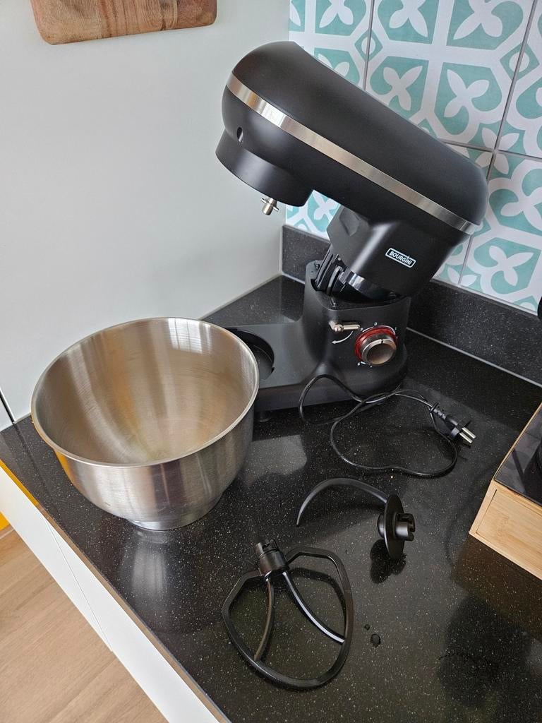 Bourgini Classic Kitchen Chef 4,5L Keukenmachine Zwart, 4 liter of meer, Ophalen of Verzenden, Zo goed als nieuw, 3 snelheden of meer