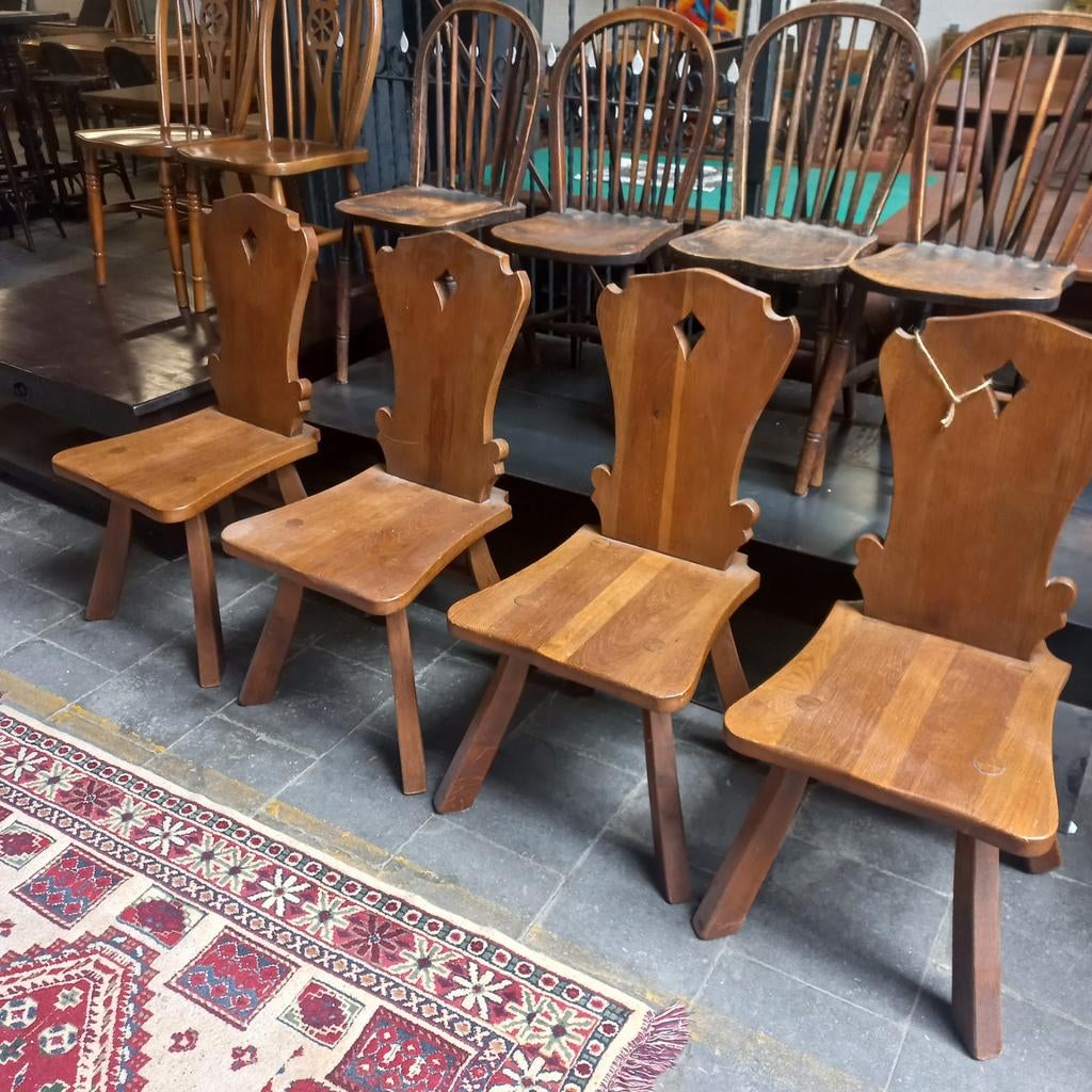 Set van 4 brutalist eetkamerstoelen, Ophalen