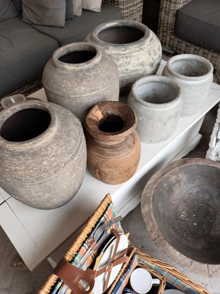 Bloempotten, Tuin en Terras, Bloempotten, Ophalen, Steen, Rond, Minder dan 40 cm