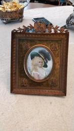 Antiek geschilderd portret in fotolijst!, Antiek en Kunst, Ophalen of Verzenden