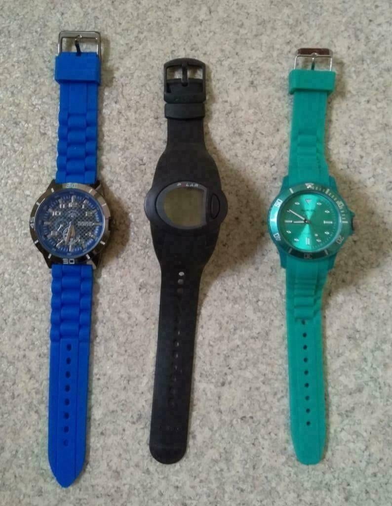3 horloges (Atlas for Men, Polar, Auriol) in 1 Koop € 10,-, Sieraden, Tassen en Uiterlijk, Horloges | Heren, Ophalen of Verzenden