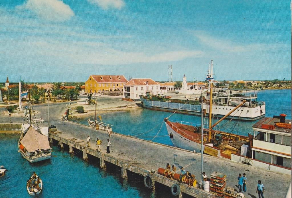 Bonaire Haven en Fort schepen, Verzamelen, Ansichtkaarten | Themakaarten, Verzenden, 1980 tot heden, Ongelopen, Gebouw
