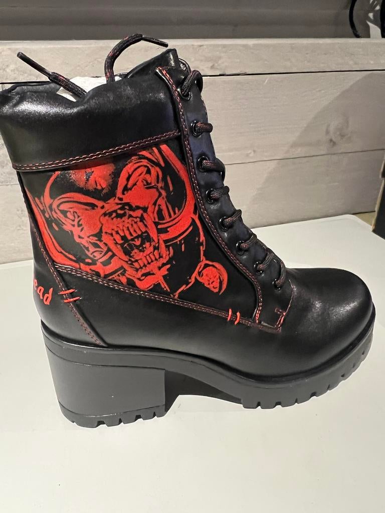 EMP Motörhead Boots Zwart Rood - Maat 39 - Nieuw, Zwart, Lage of Enkellaarzen, Nieuw, Ophalen of Verzenden