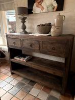 Stoer robuust houten muurtafel / Sidetable Herbers Lifestyle, Ophalen, 100 tot 150 cm, Zo goed als nieuw, 25 tot 50 cm