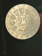 Oostenrijkse 25 Schilling munt 1958, 0.800 zilver, 13 gram, Ophalen of Verzenden, Oostenrijk, Losse munt, Zilver