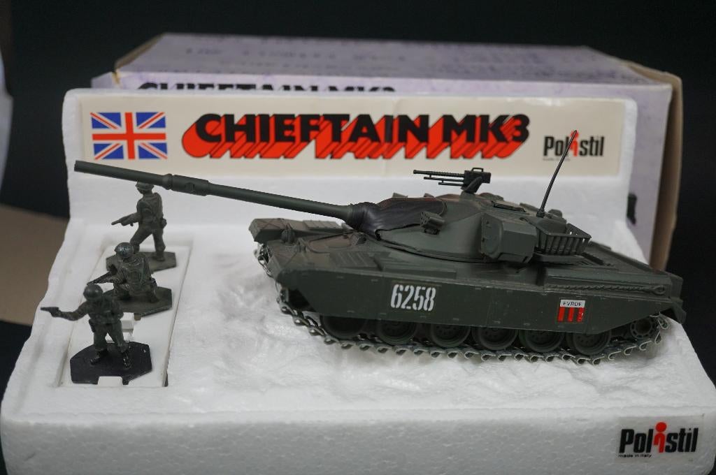 Polistil Chieftain tank - 1/50 - TOP vintage, Antiek en Kunst, Antiek | Speelgoed, Ophalen of Verzenden