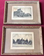 Twee oude etsen Arnhem Stadhuis en Musis-Sacrum, Ophalen of Verzenden