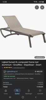Ligbed sunset XL GROSFILLEX. Incl donkerblauw kussen zgan, Ophalen, Zo goed als nieuw, Aluminium, Verstelbaar