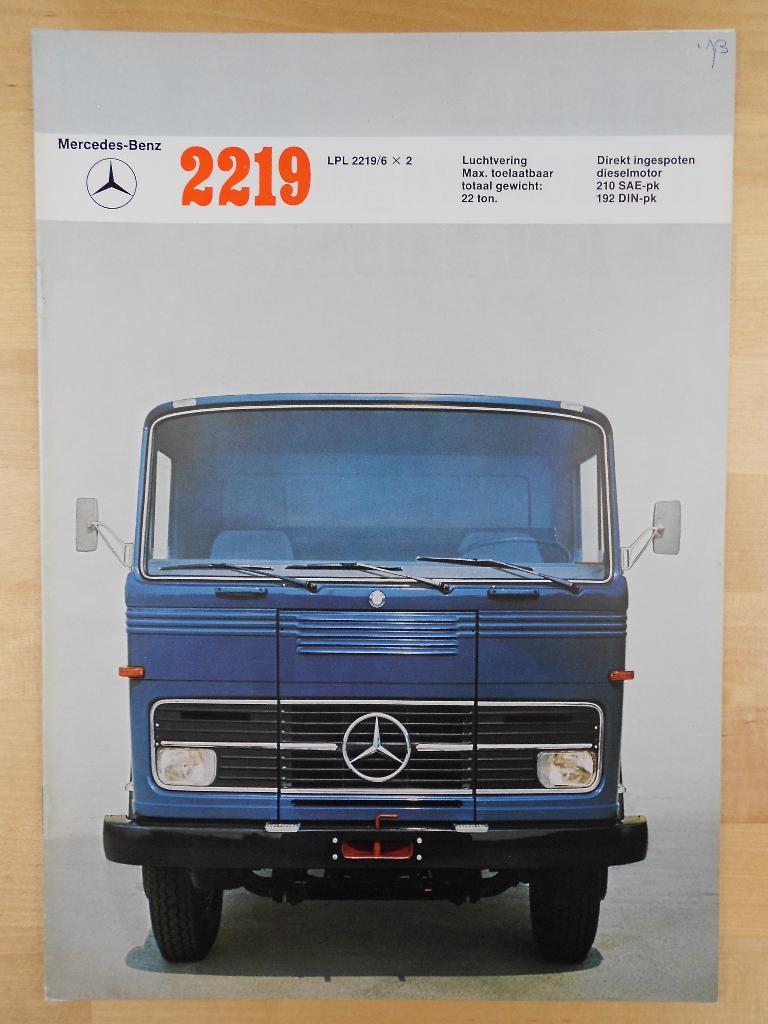 Mercedes 2219 LPL Brochure 1973 – LPL2219, Zo goed als nieuw, Mercedes-Benz, Mercedes, Ophalen of Verzenden