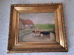 Koeien bij een Hoeve / Frans Bakker, Antiek en Kunst, Kunst | Schilderijen | Klassiek, Ophalen of Verzenden