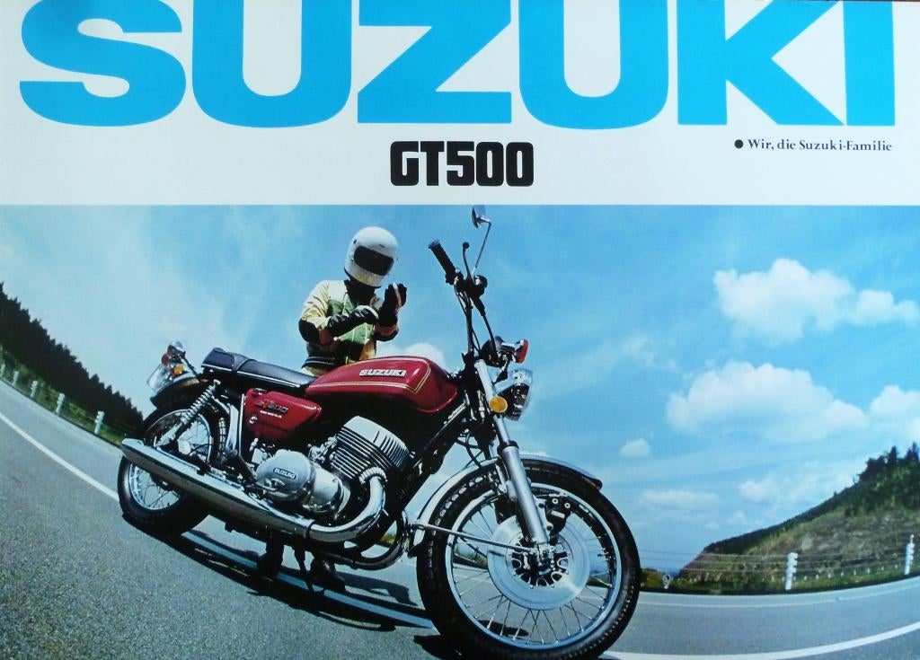 Folder SUZUKI GT 500 03/ 1976, Motoren, Handleidingen en Instructieboekjes, Ophalen of Verzenden, Suzuki