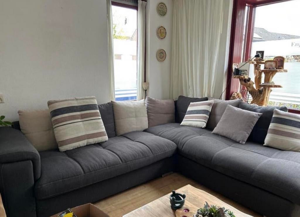 Hoekbank Xooon in taupe en zandkleurtinten, Ophalen of Verzenden, Zo goed als nieuw