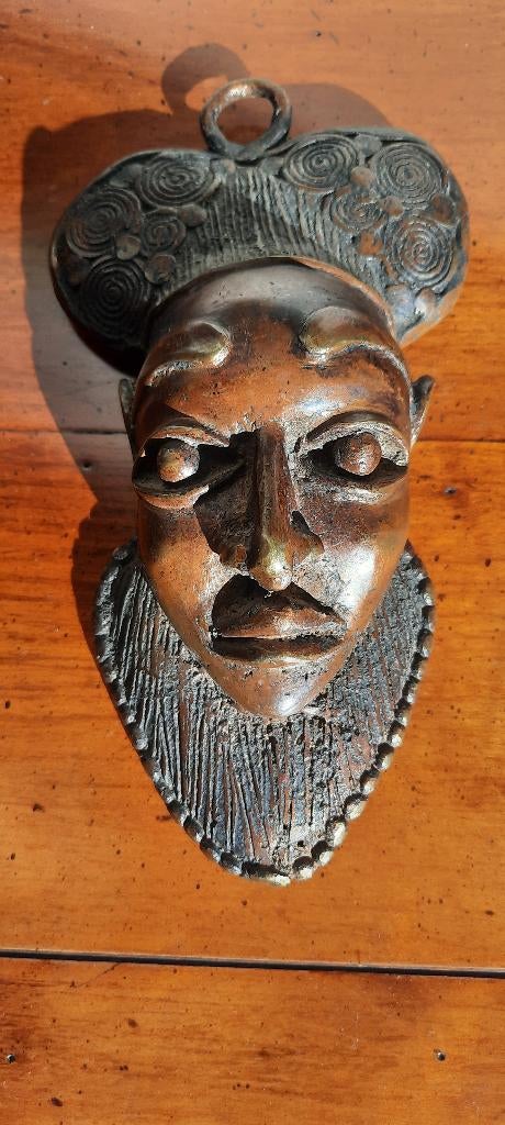 arfikaans brons wandmasker Benin, Antiek en Kunst, Ophalen of Verzenden