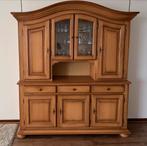 Massief eiken dressoir met vitrinekast, Huis en Inrichting, Kasten | Dressoirs, Ophalen, Gebruikt, 150 tot 200 cm, Eikenhout