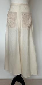 Zara lange roomwitte linnen rok met gehaakte zakken maat S, Overige kleuren, Zara, Ophalen of Verzenden, Zo goed als nieuw