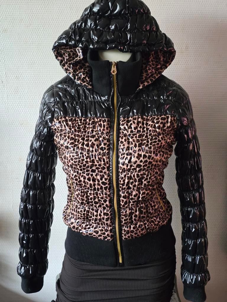 Coolcat dames tussenjas met luipaardprint maat M, Maat 38/40 (M), Zwart, Ophalen of Verzenden, Zo goed als nieuw
