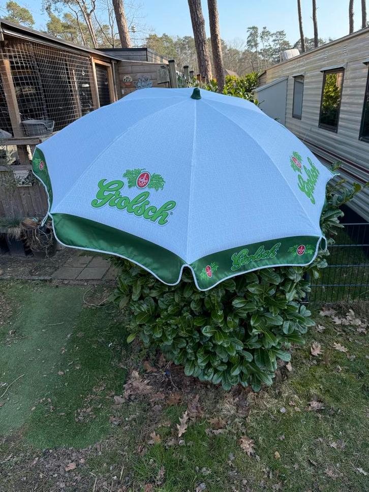 Grolsch parasol 180 cm, Tuin en Terras, Parasols, Gebruikt, Stokparasol, 1 tot 2 meter, Ophalen of Verzenden