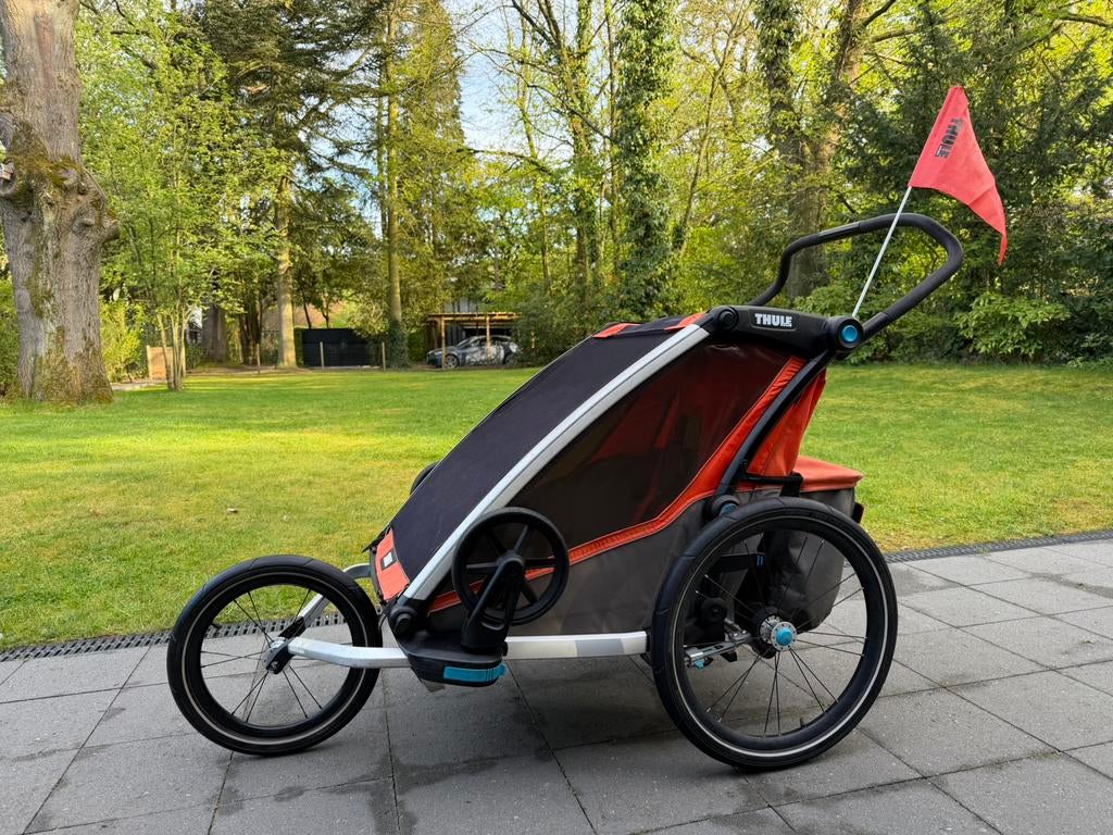Thule Chariot Cross 2 fietskar + accessoires, Ophalen, Opvouwbaar, Zo goed als nieuw, Kinderkar