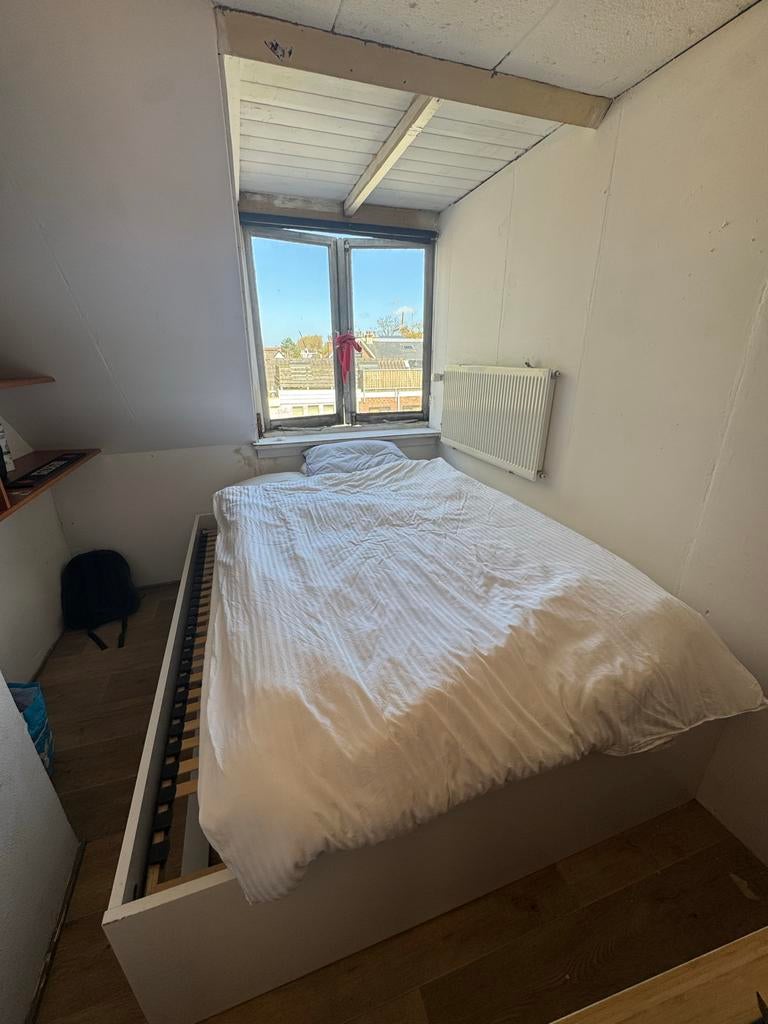 IKEA BRIMNES bedframe met opberglades, Ophalen, Gebruikt, Wit, Tweepersoons