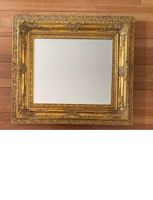 Grote spiegel met sierlijke gouden lijst, Huis en Inrichting, Woonaccessoires | Spiegels, Ophalen, Gebruikt, 75 tot 100 cm, Minder dan 100 cm