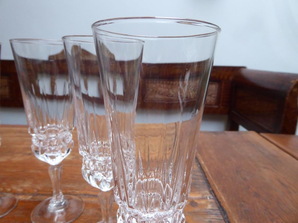 6 kristallen champagne flutes cristal d’arques Barcelona (2), Antiek en Kunst, Ophalen of Verzenden