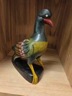 Houten vogelbeeldje, handgeschilderd, Ophalen of Verzenden