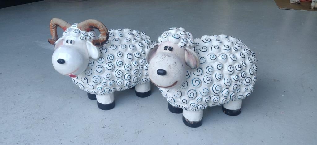 Polyester schapen Delfts blauw voor in de tuin, Tuin en Terras, Tuinbeelden, Ophalen, Zo goed als nieuw